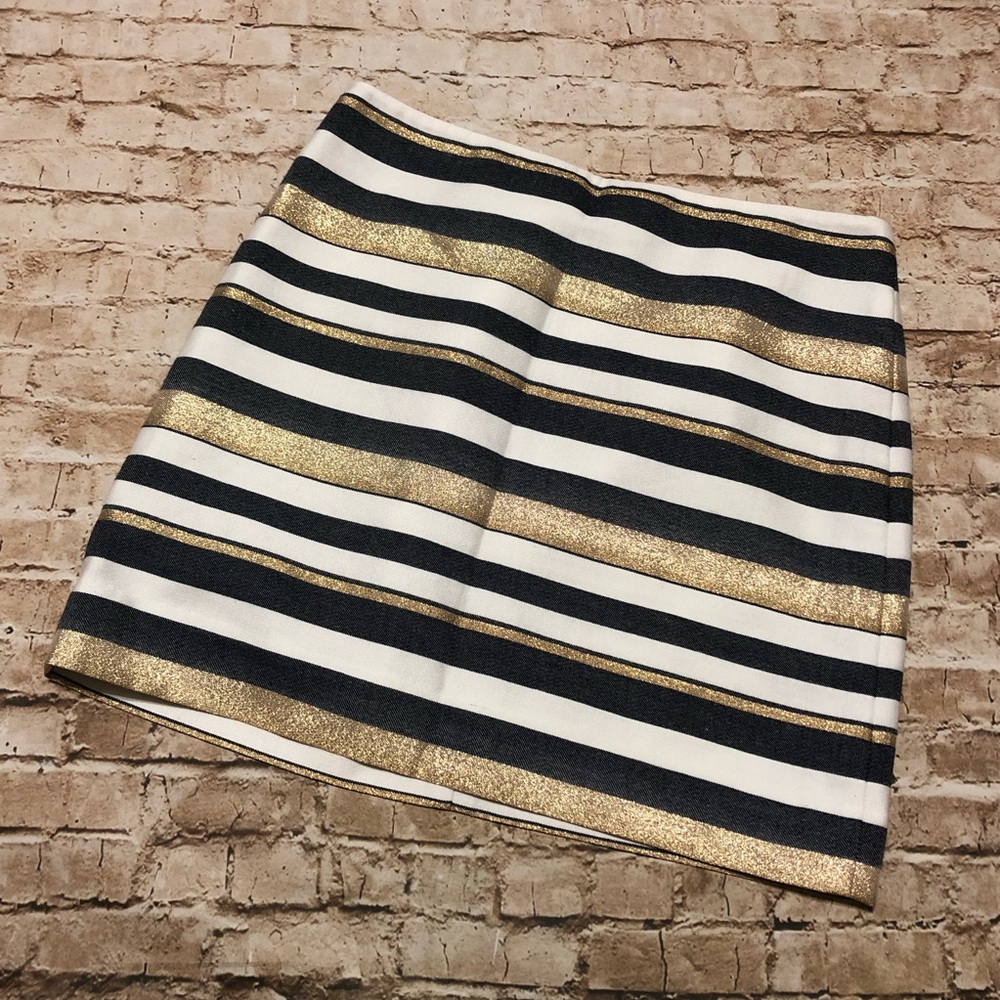J Crew Metallic Shimmer Striped Skirt - Picture 6 of 8